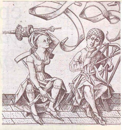 Le mari dominé – Estampe – Israhel Van Meckenem – Fin du XVème siècle – Tafelband, S.269, Nr 649.